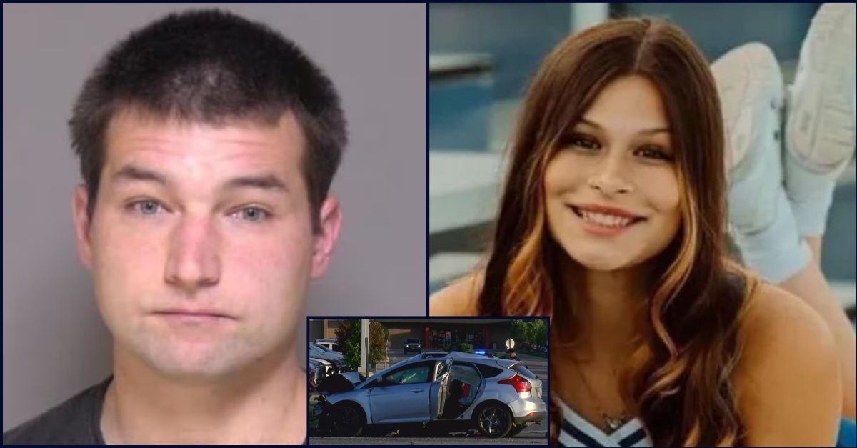 Main, left to right: Shane Roper (Olmsted County Detention Center) and Olivia Flores (GoFundMe). Inset: The vehicle Flores was in at the time of the fatal collision (KMSP).