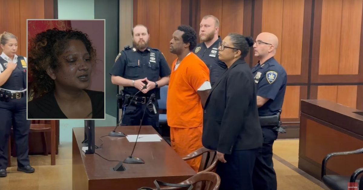 Background: Waheed Foster (New York Post/YouTube). Inset: Elizabeth Gomes, the woman Foster attacked in a New York subway station after strangling his girlfriend, Jessica Miller, to death (WABC).