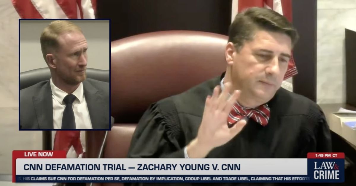 Zachary Young appears inset against an image of Judge William Henry.