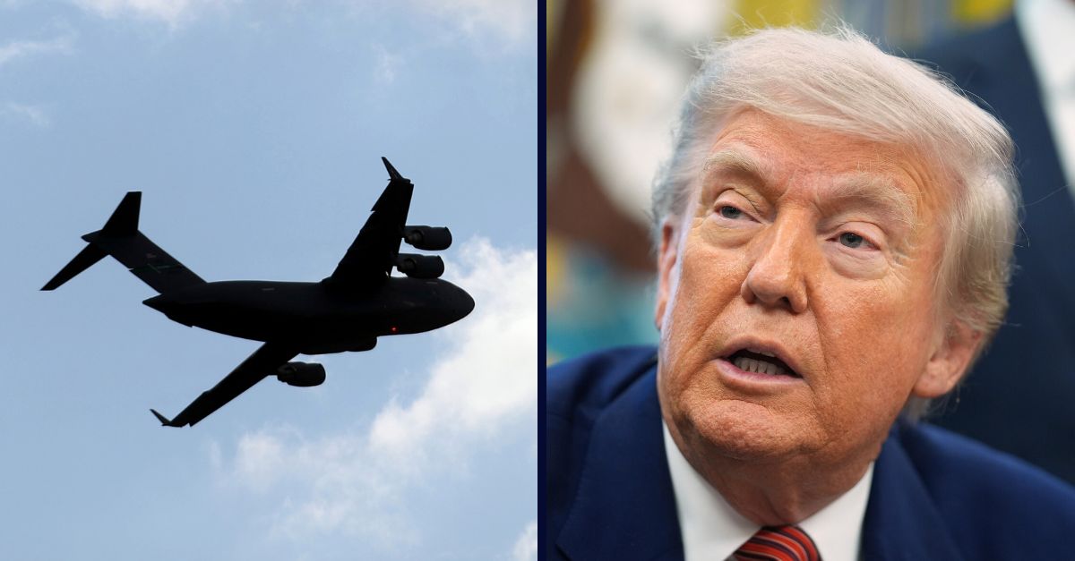 Military aircraft carrying deportees / President Donald Trump