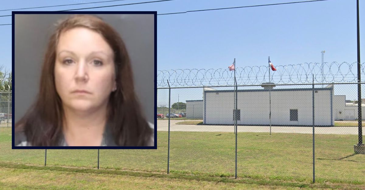 Inset: Kristin Spearman (McClennan County Jail). Background: McClennan County Jail (Google Maps).
