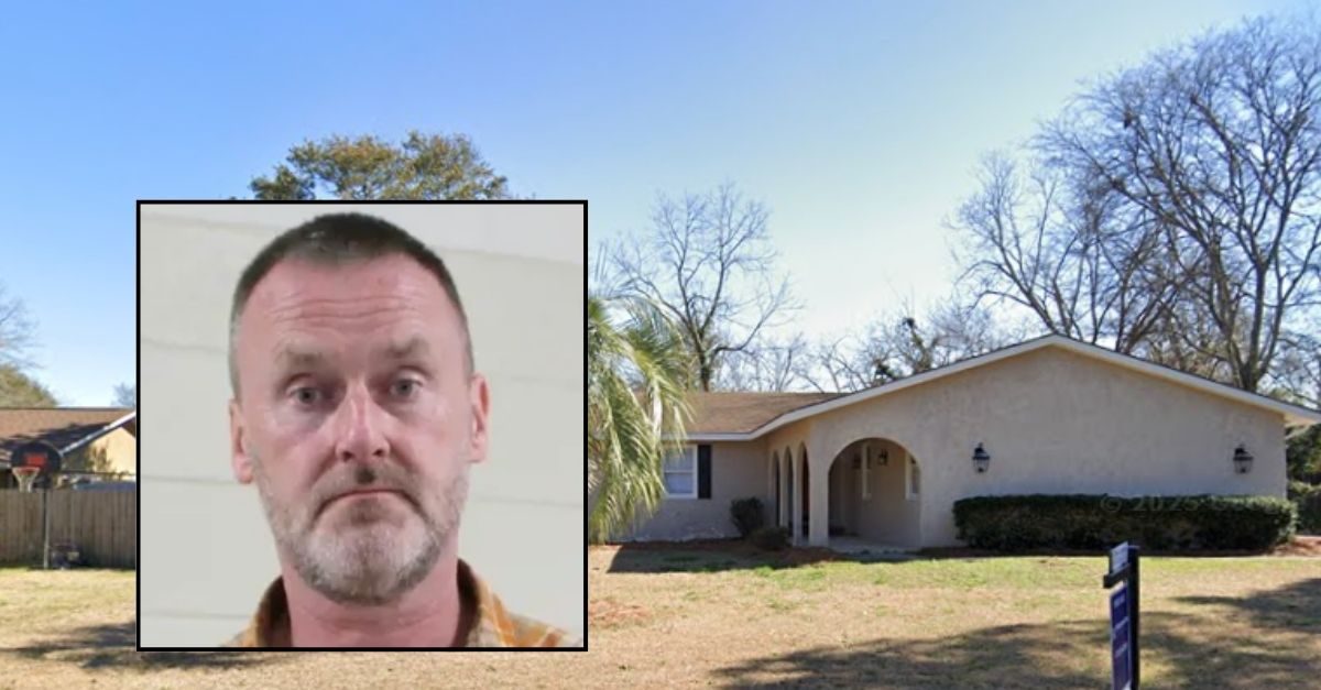 Inset: Brian McManus (Houston County District Attorney). Background: The home at 202 Wake Forest Dr. in Warner Robins, Ga., where Brian McManus tried staging his wife