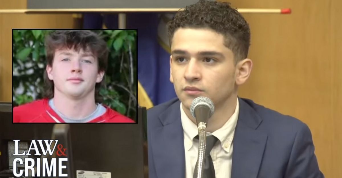 Background: Raul Valle testifying in Superior Court in Milford, Conn., on Tuesday, July 1, 2025 (Law&Crime/YouTube). Inset: James McGrath (GoFundMe).