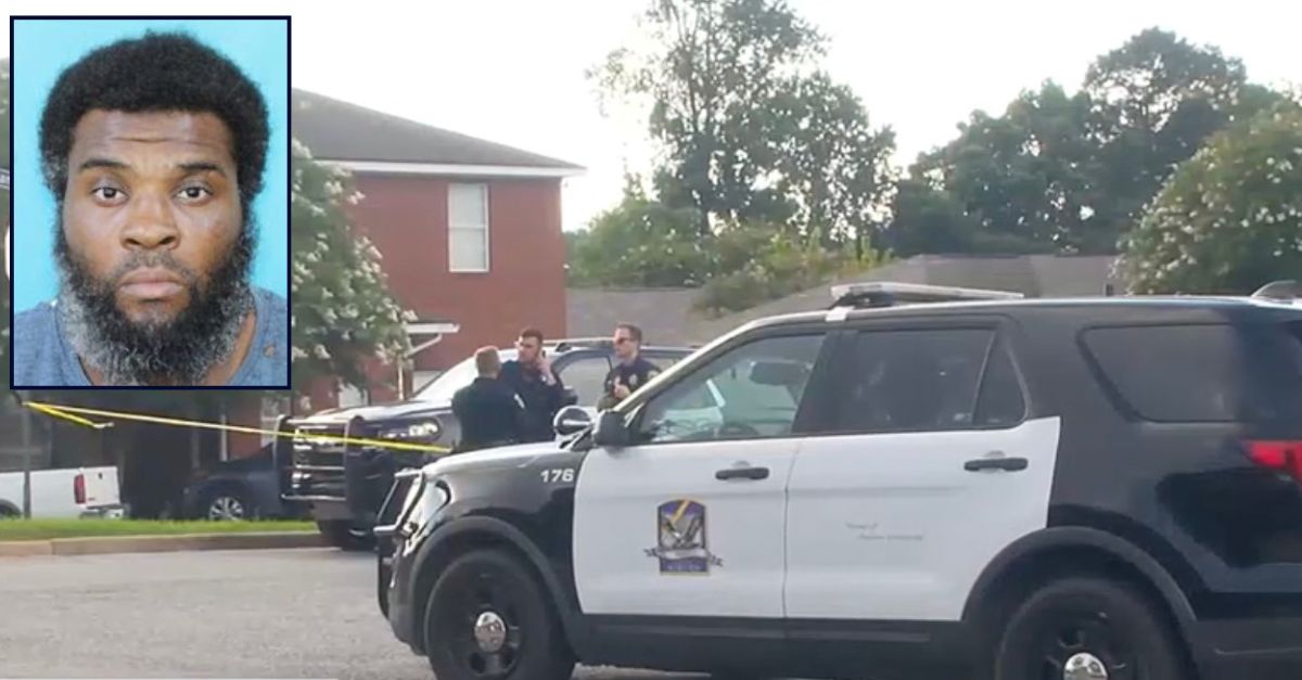 Inset: Aaron Dontay Williams (Auburn Police Dept.). Background: The home where Williams allegedly killed his wife and stepdaughter (WFSA).