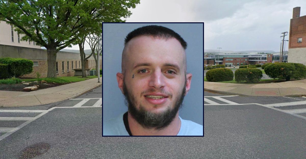 Inset: Robert Jenkins Jr. (Altoona Police Dept.). Background: The area in Pennsylvania where Jenkins lived when he allegedly killed his newborn son (Google Maps).