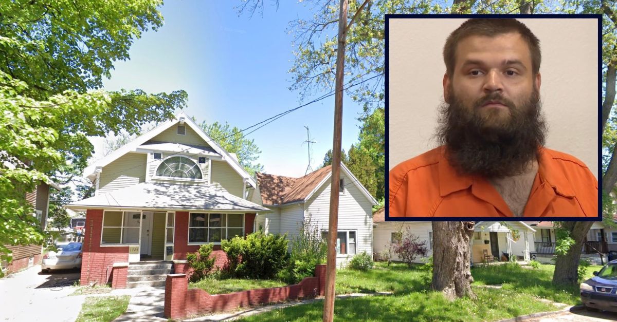 Inset: Joshua Mulvey appearing in Lucas County Common Pleas Court on Aug. 20 (WTOL). Background: The home where Mulvey