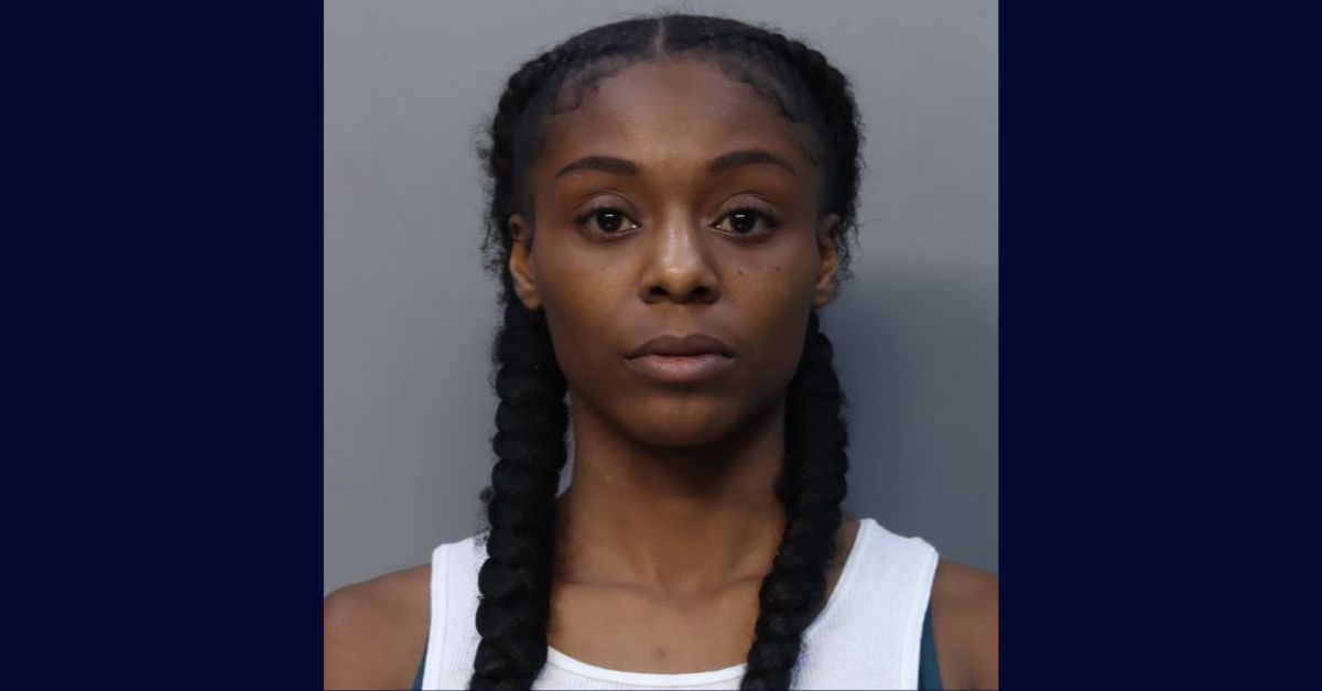 Angelina Chenel Esty appears in a booking photo.