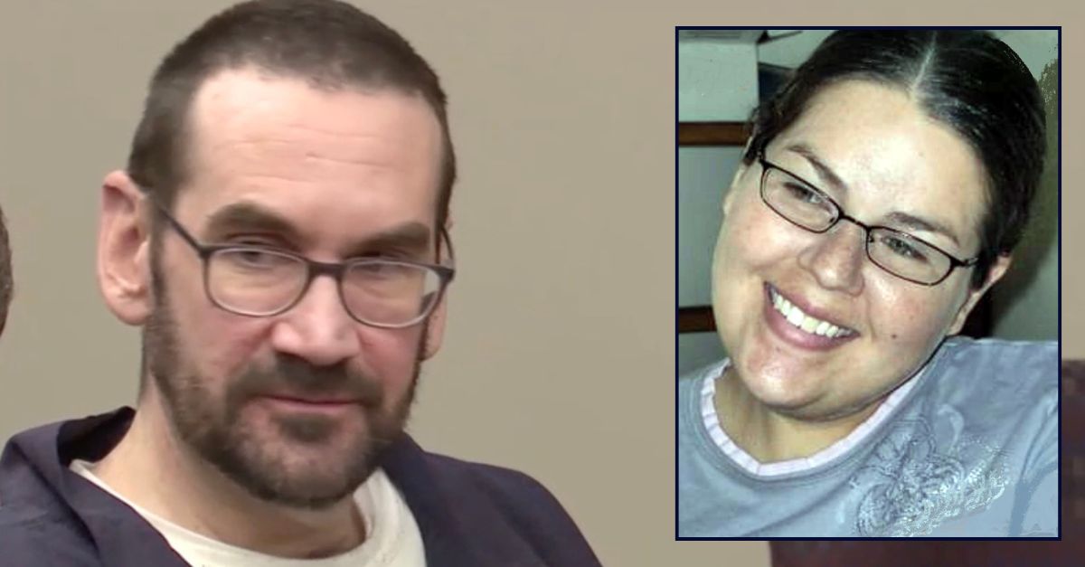 Main: Christopher Palazzzolo in court (WILX). Inset: Elise Palazzolo (Gorsline Runciman Funeral Homes).
