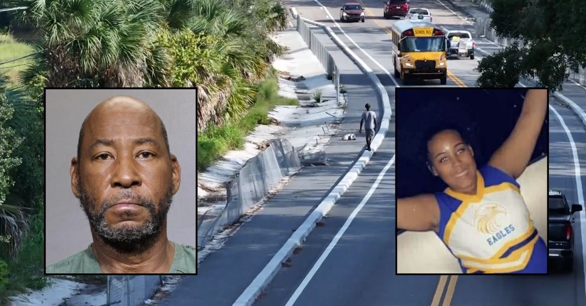 Background: The location in Jacksonville, Fla., where Genesis Webber was killed (WTLV/WJXX). Inset (left): Andre Myers (Jacksonville Sheriff