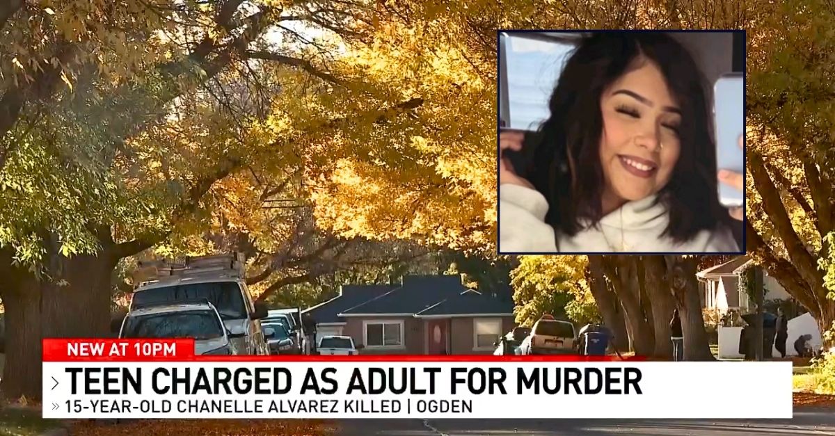 Inset: Chanelle Alvarez (GoFundMe). Background: The area around Chanelle Alvarez