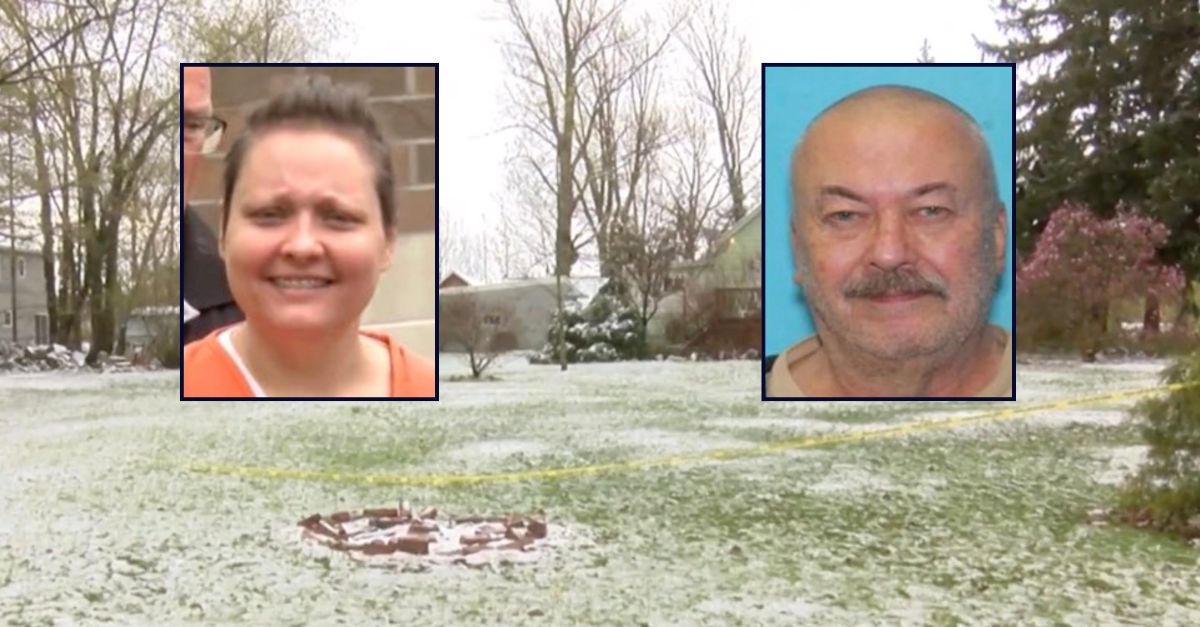 Inset, left to right: Marisa J. Rodriguez and Michael Mainser (WJET/WFXP). Background: The location where Maisner