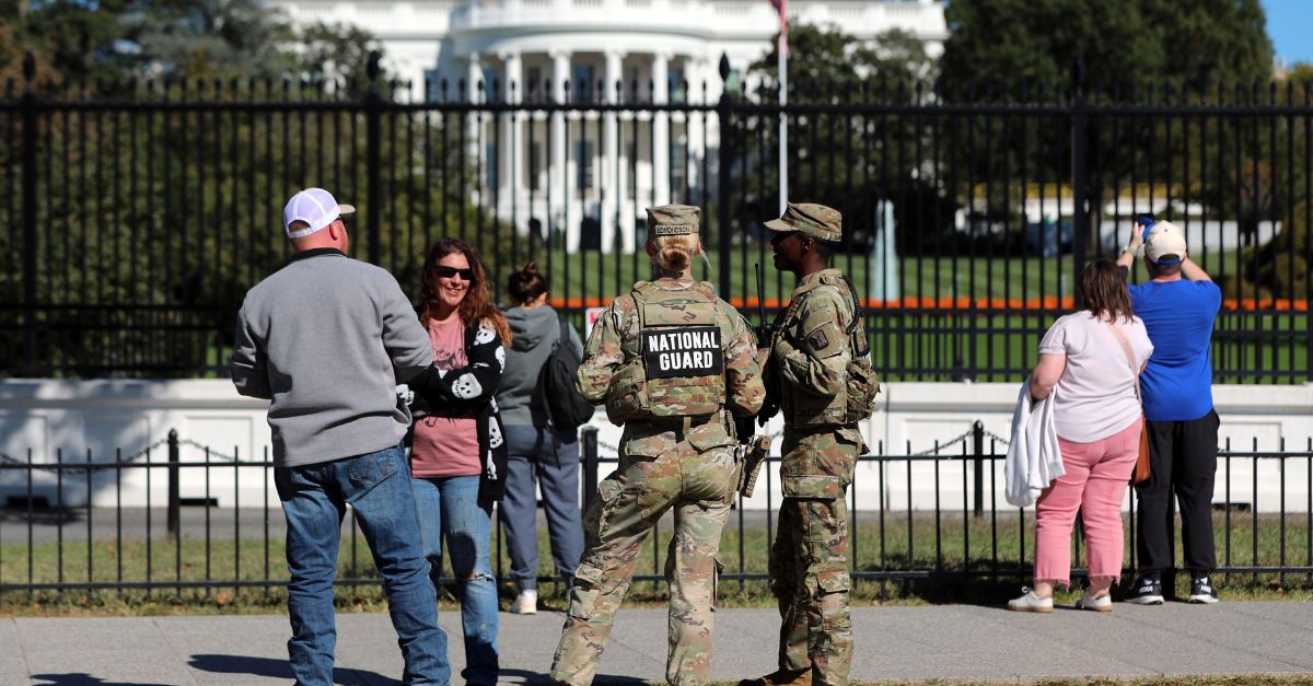 National Guard troops in front of the White House.