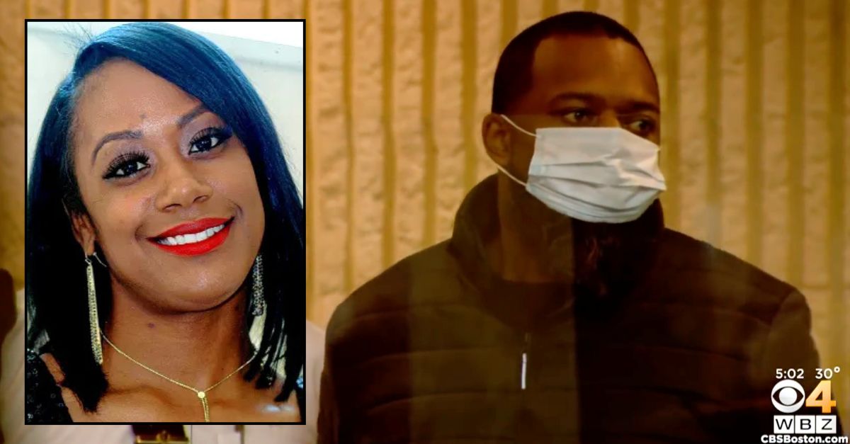 Background: Bruce Maiben appears in Essex County court in Salem, Massachusetts (WBZ/YouTube). Inset: Sherell Pringle (Riley-Antoine Funeral Home).