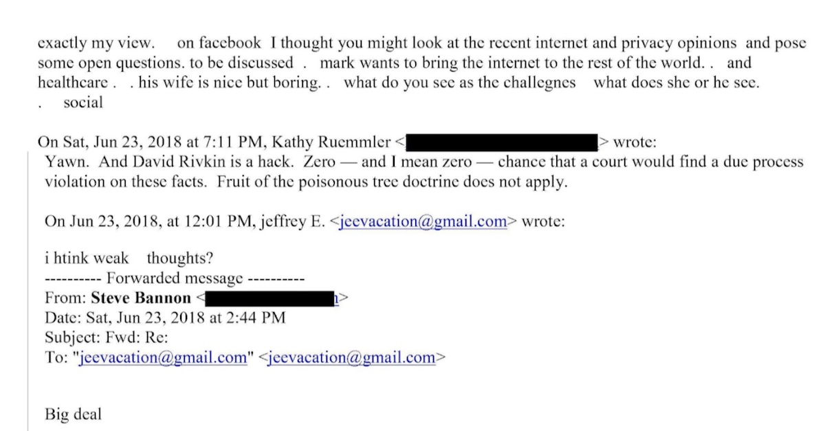 Jeffrey Epstein and Kathy Ruemmler