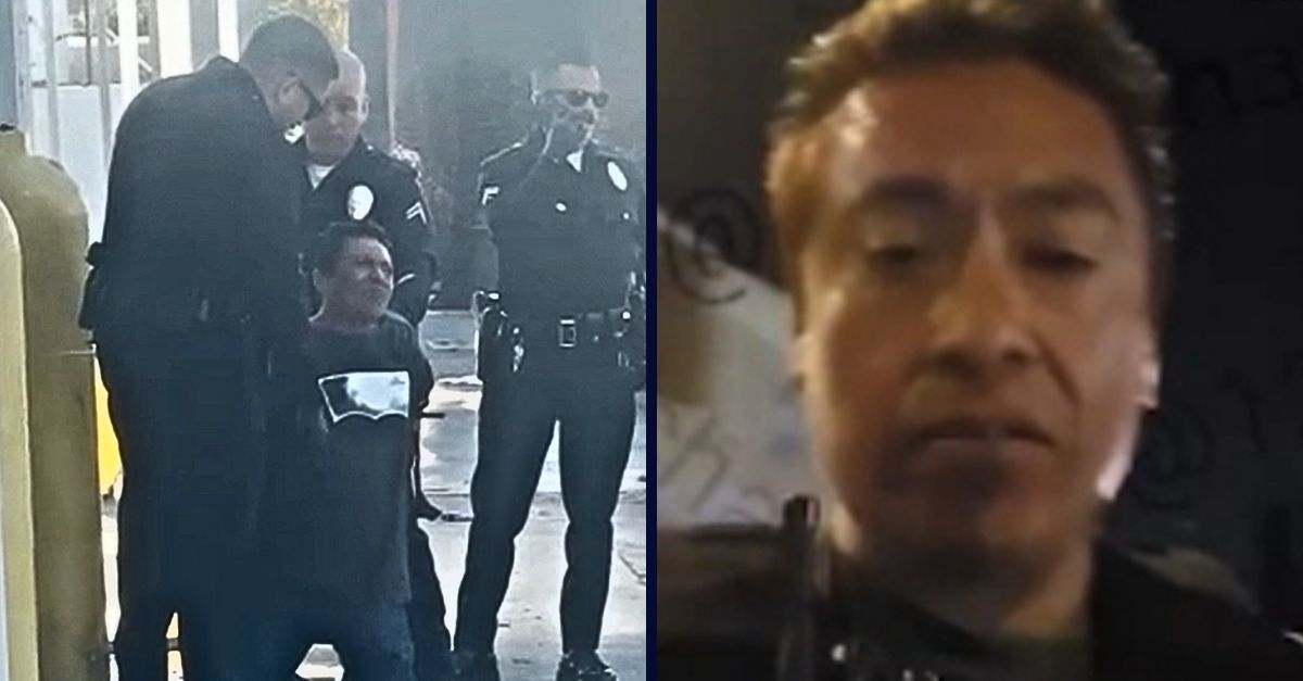 Left: Carlitos Ricardo Parias being arrested in October after being shot by an ICE agent (KABC/Storyful). Right: Carlitos Ricardo Parias (TikTok/@RichardLa18). 