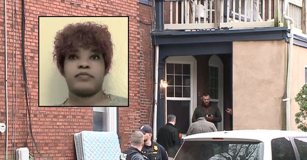 Inset: Violette Pierre (GoFundMe). Background: The home in Harrisburg, Pa., where cops say Violette Pierre was murdered by her husband Rocheny Clerge (WMBF).