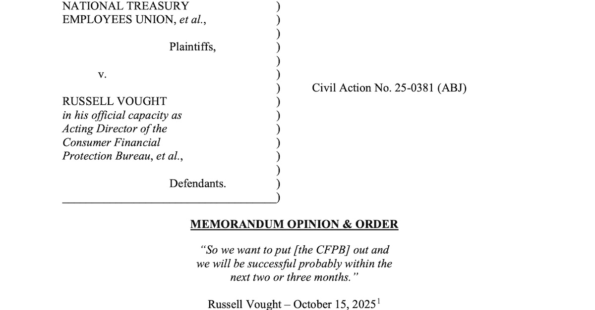 Amy Berman Jackson, Russell Vought