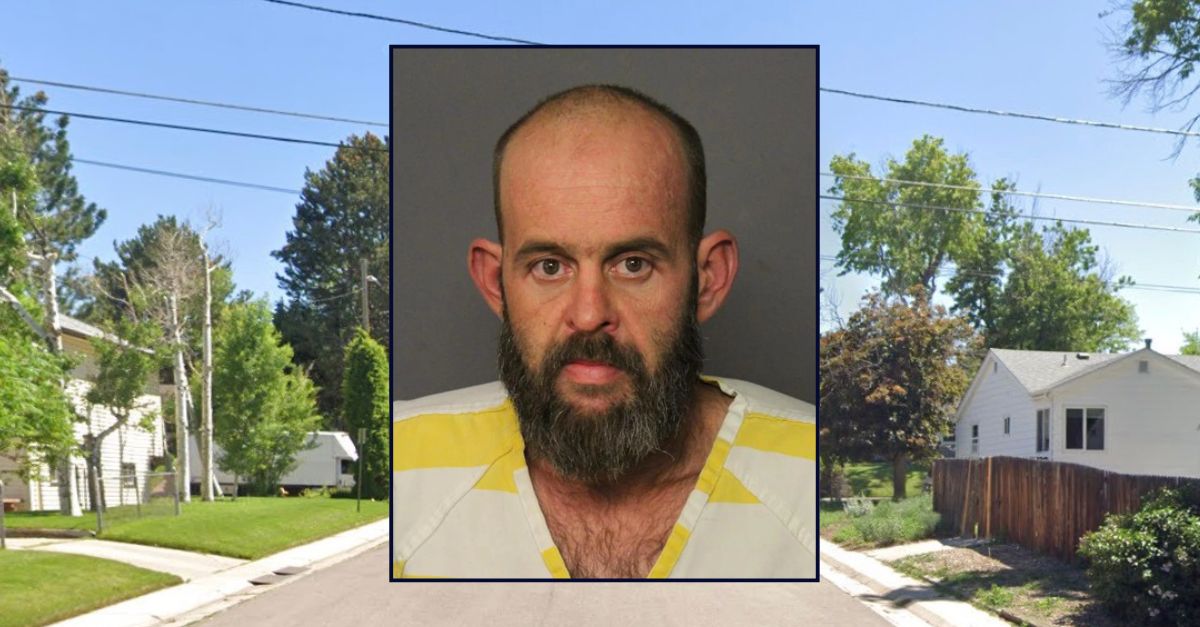 Inset: Nicholas Stout (Denver Police Dept.) Background: The area in Colorado where Stout allegedly killed his girlfriend