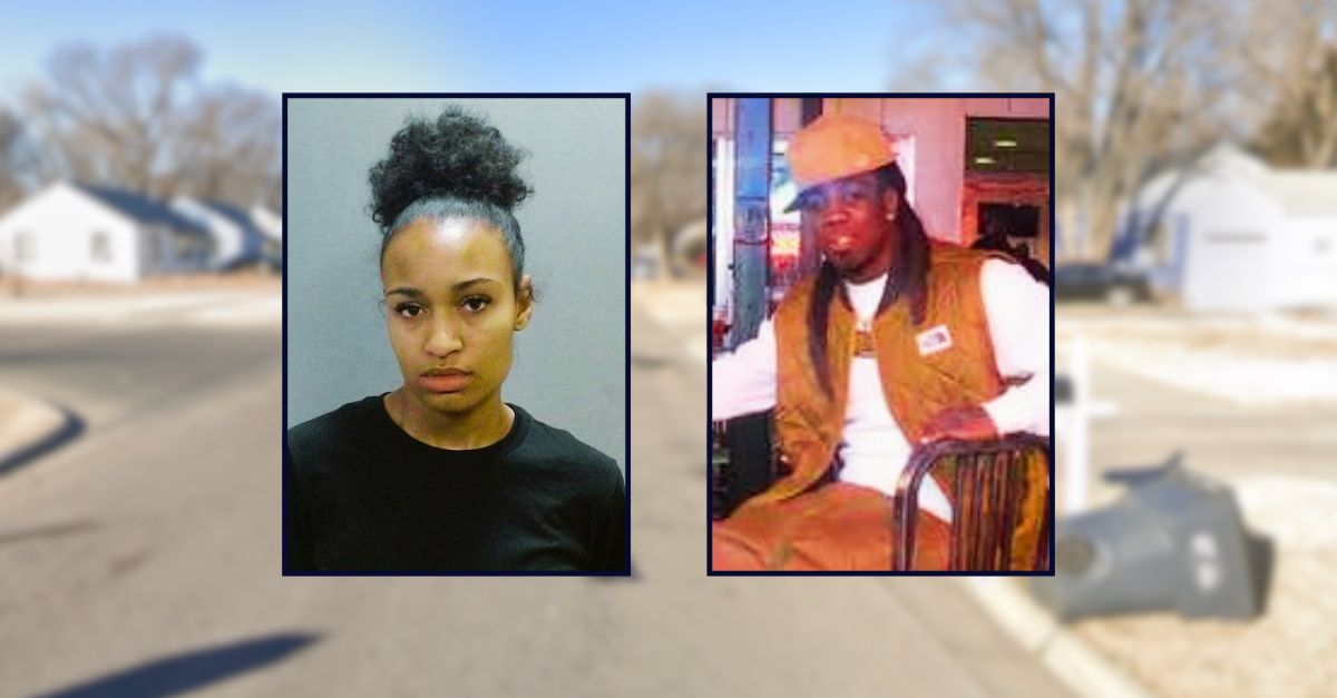 Amunique Cavitt, on the left, and Norman Carter, on the right; inset against an image of a residential street in Kansas.