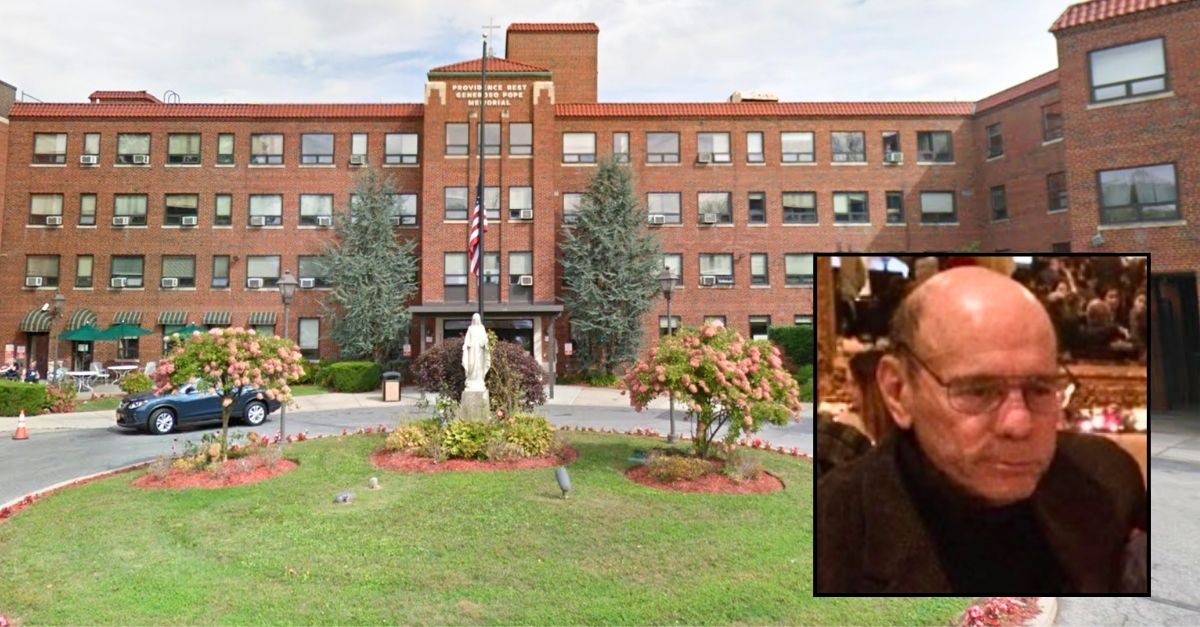 Inset: Robert Spadacini (German Rubenstein/Michael Hill Trial Law). Background: The New York City nursing home where Robert Spadacini allegedly developed a Stage 4 bedsore, pneumonia and sepsis complications that took his life (Google Maps).