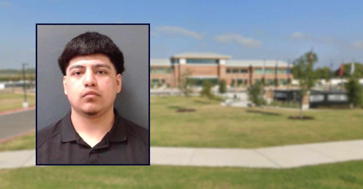 Joshua Bermea appears in a booking photo inset against an image of the Comal County Sheriff's Office.