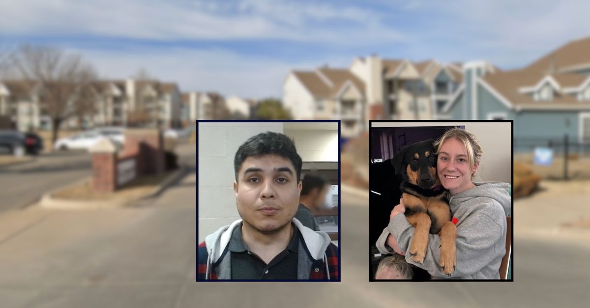 Joshua Orlando and Ivy Unruh appear inset left to right against an image of an apartment complex in Kansas.