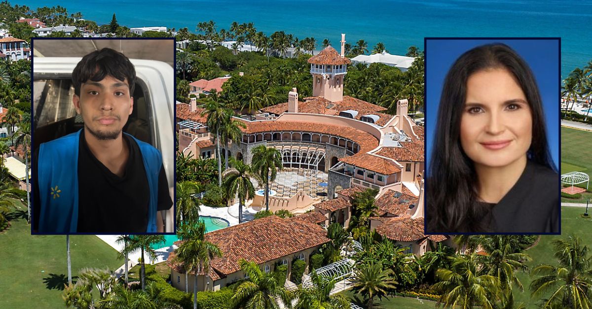 Adrian Martinez, inset connected  the left; Aileen Cannon, inset connected  the right; against an representation  of Mar-a-Lago.