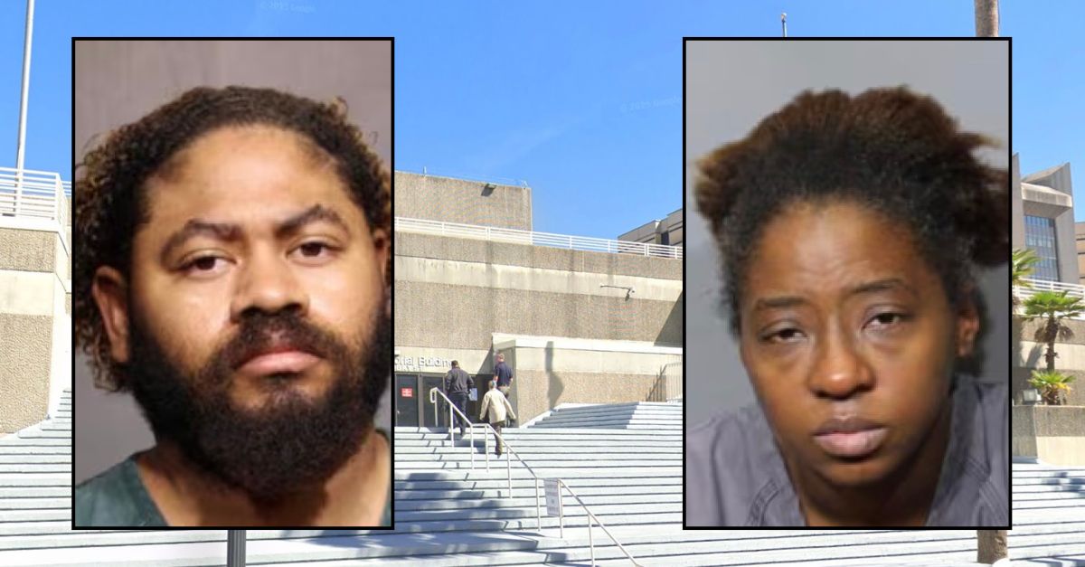 Inset, left to right: Anthony Jones and Erica A. Bryant (Jacksonville Sheriff's Office). Background: The Jacksonville, Florida, Sheriff's Office (Google Maps).