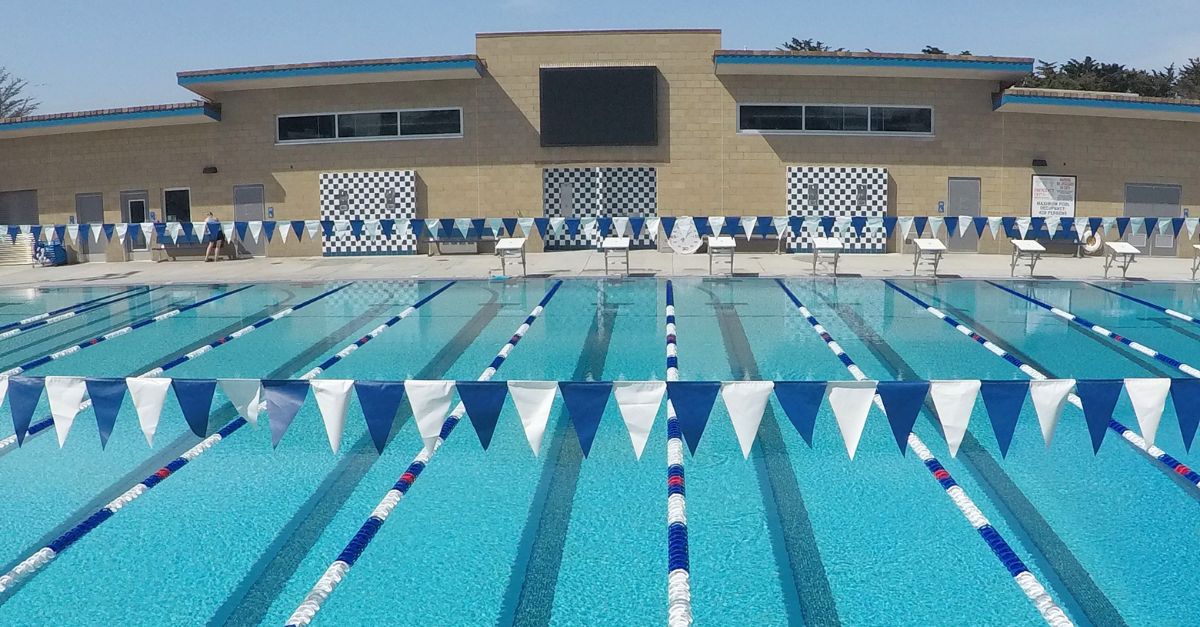 The pool at Morro Bay High School in California that was being constructed when teacher Judith Van Fleet was allegedly exposed to "toxic fumes and dust" (City of Morro Bay).