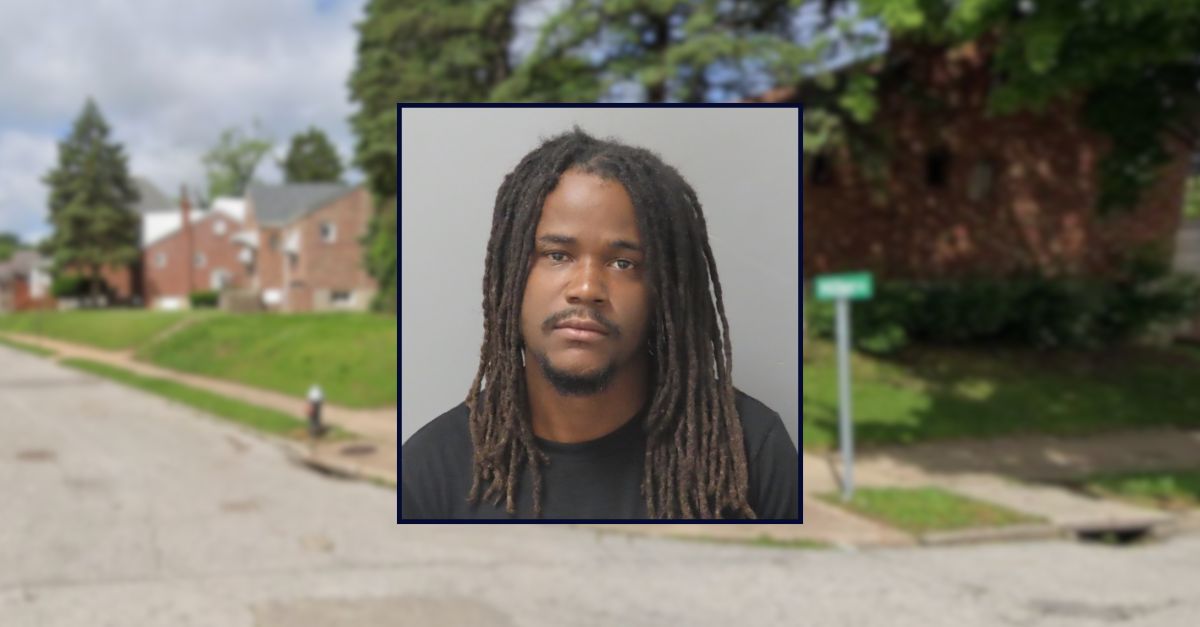 Walter Fowler appears in a booking photo inset against an image of a residential neighborhood in St. Louis.