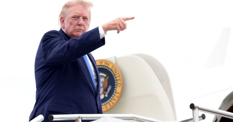 Donald Trump on Air Force 1.
