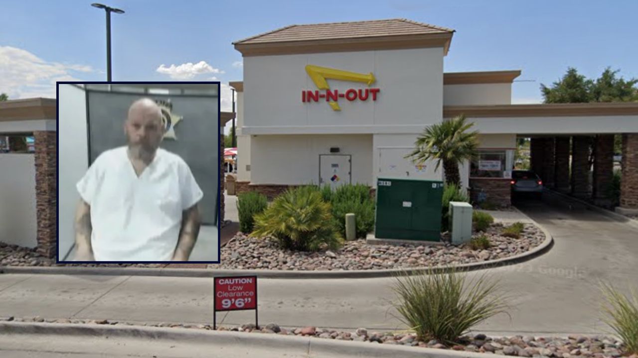 Charles Whipple inset against an In-N-Out Burger in Arizona.