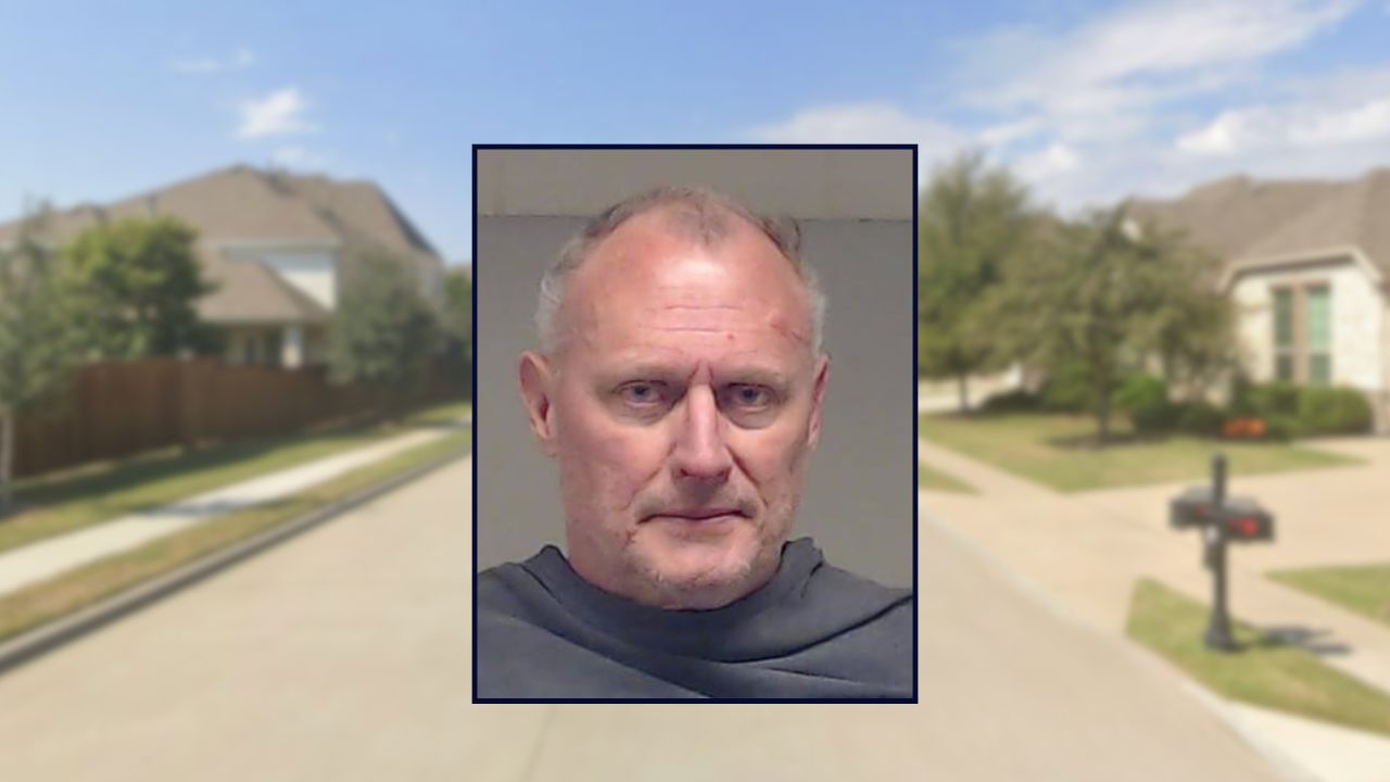 Karl Andrew Stanley inset against a residential street in Texas.