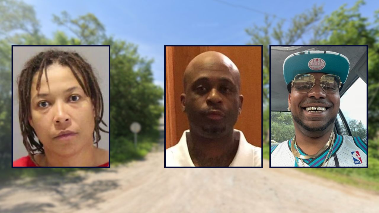 Erika Mims, Lamar Nedd, and LaRon Hodges inset left to right, against a street corner in Nebraska.