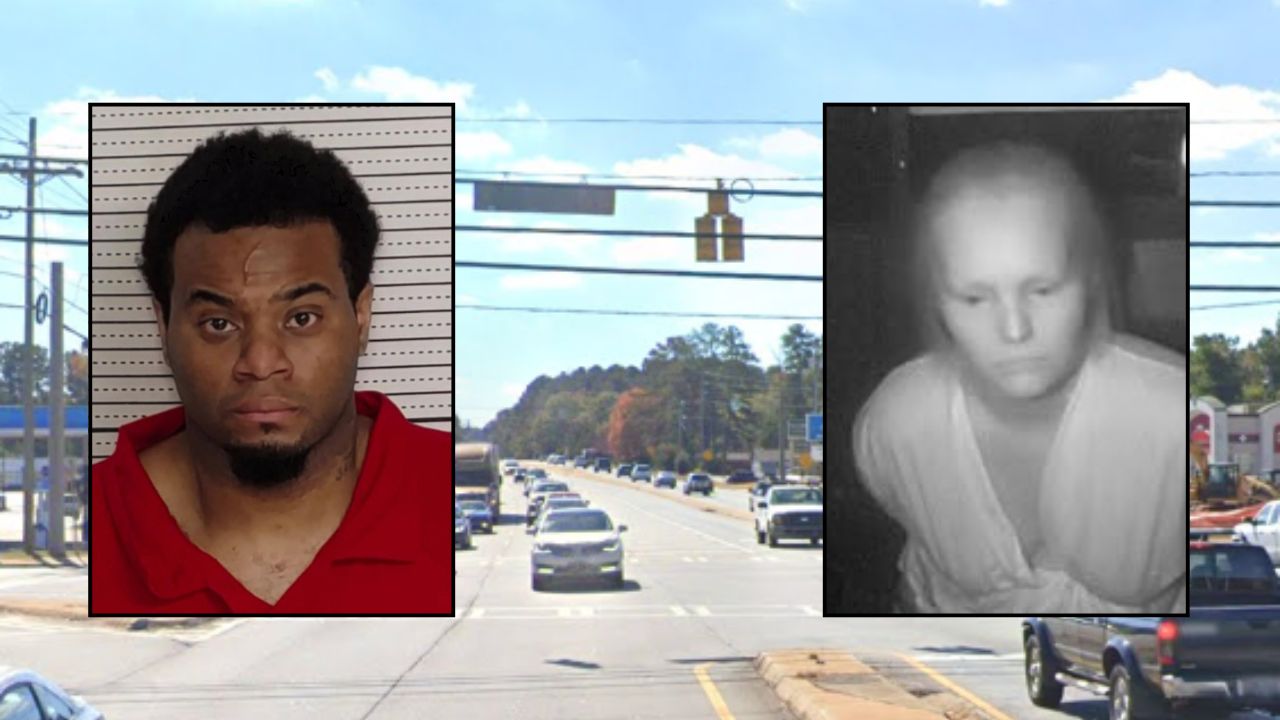 Inset, left to right: Rafael Pedron Wynn and Kerri Dysart (Rockland County Sheriff's Office). Background: The area in Georgia where the couple lived with their now-deceased daughter (Google Maps).