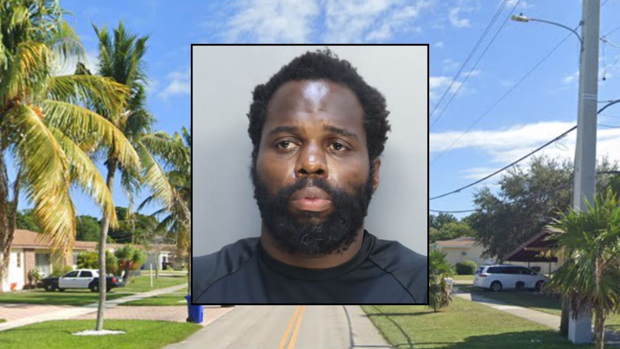 Inset: Wendy Louis (the Turner Guilford Knight Correctional Center). Background: The area in Florida where Louis allegedly neglected his two children (Google Maps).