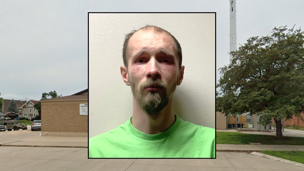 Inset: Nolan R. Wilson (Greene County Jail). Background: The Greene County Sheriff's Office (Google Maps).